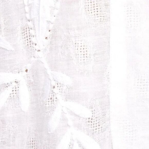 NWT Zara White Linen Jacquard Embroidered Tunic - Picture 4 of 16